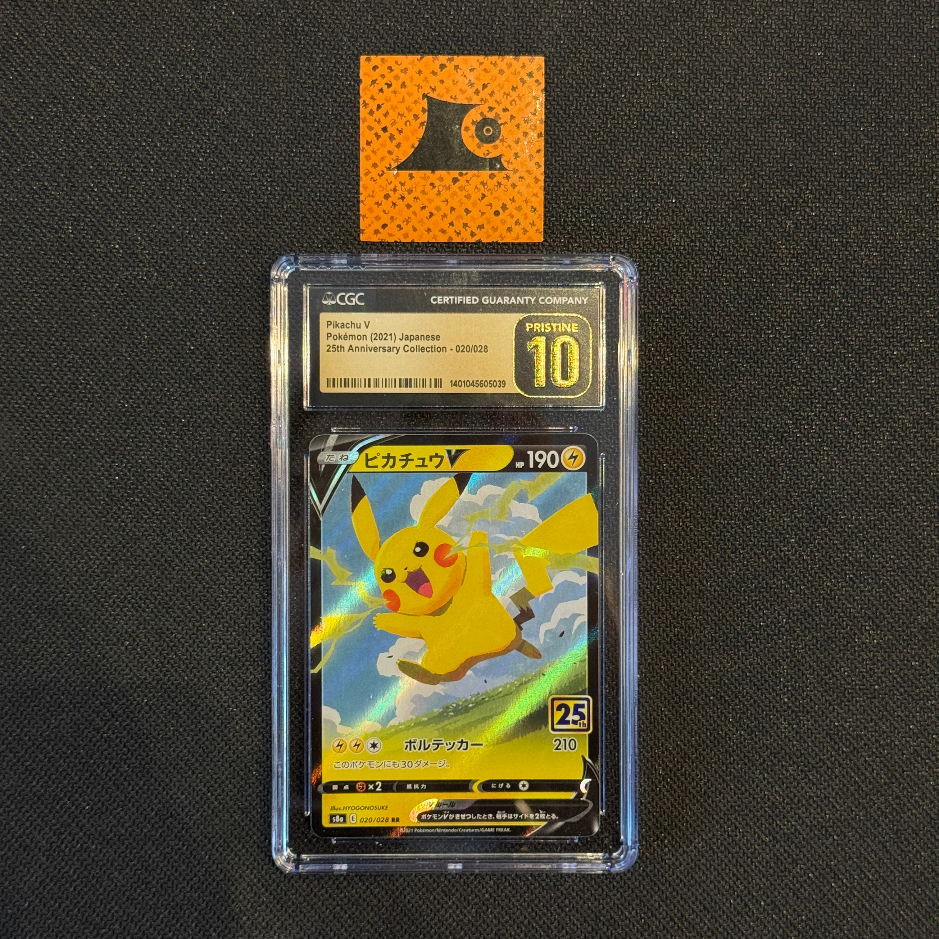 [CGC 10 Pristine]- Pikachu V - 020/028 - 25th Anniversary -Pokémon TCG