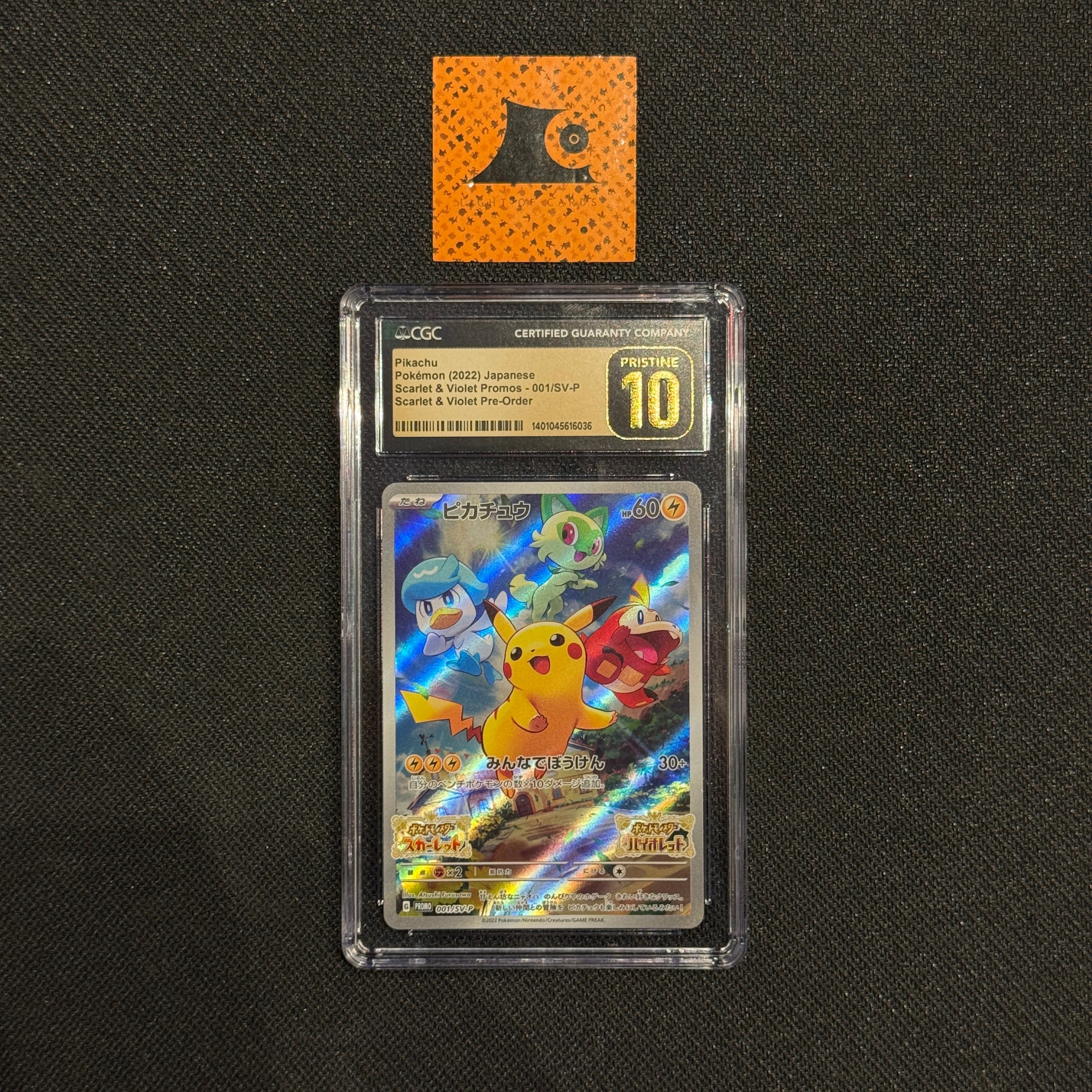 CGC 10 Pristine] - Pikachu - 001/SV-P - Pre-order Promo - Pokémon
