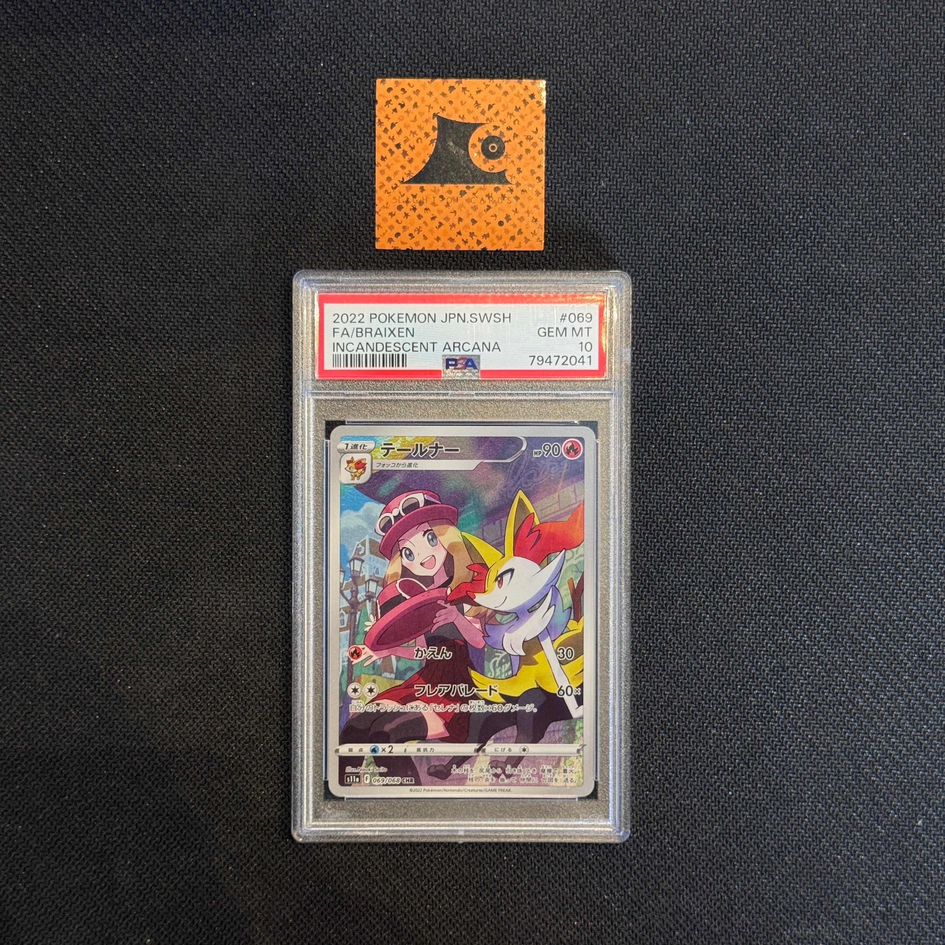 PSA 10] Braixen - CHR - 069/068 - SWSH - Incandescent Arcana