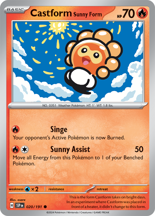 Pokémon TCG - Castform Sunny Form - 020/191 - Surging Sparks