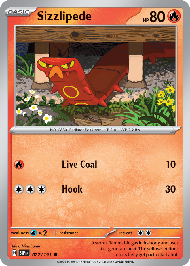 Pokémon TCG - Sizzlipede - 027/191 - Surging Sparks