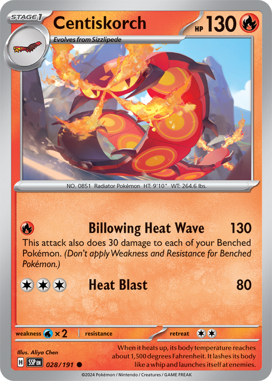 Pokémon TCG - Centiskorch - 028/191 - Surging Sparks