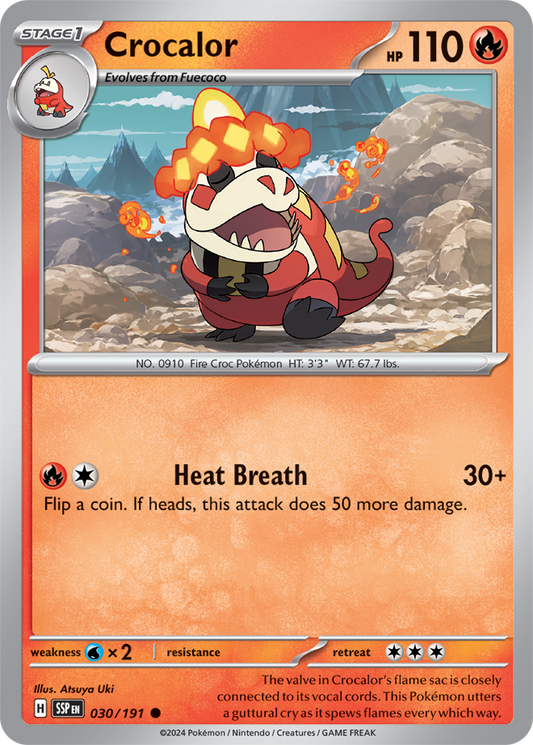 Pokémon TCG - Crocalor - 030/191 - Surging Sparks