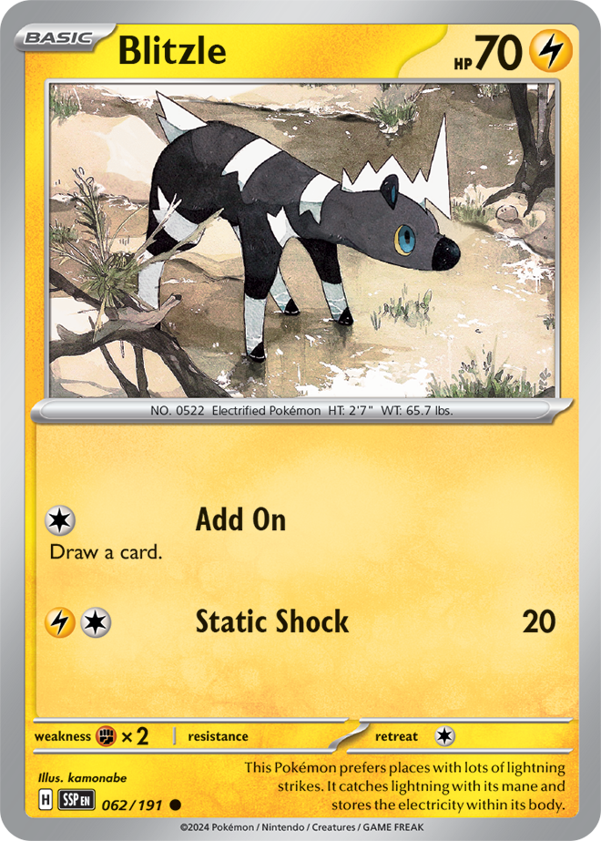 Pokémon TCG - Blitzle - 062/191 - Surging Sparks
