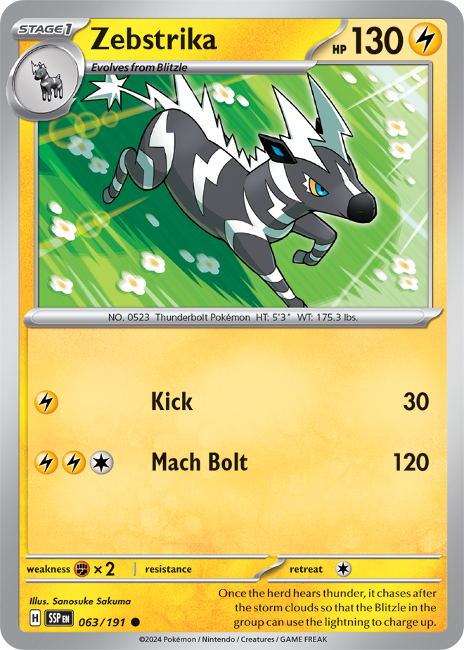 Pokémon TCG - Zebstrika - 063/191 - Surging Sparks