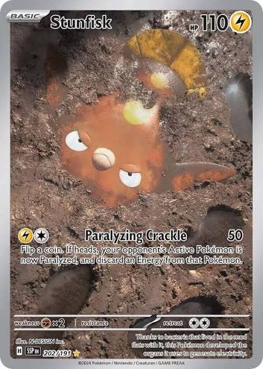 Pokémon TCG - Stunfisk - 202/191 - Illustration Rare - Surging Sparks - Full Art